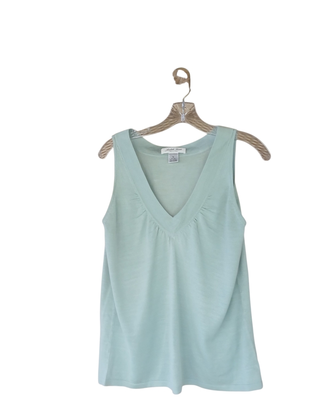 Judith Hart Collection Sage Green V Neck Silk Blend Sweater Tank Top XL